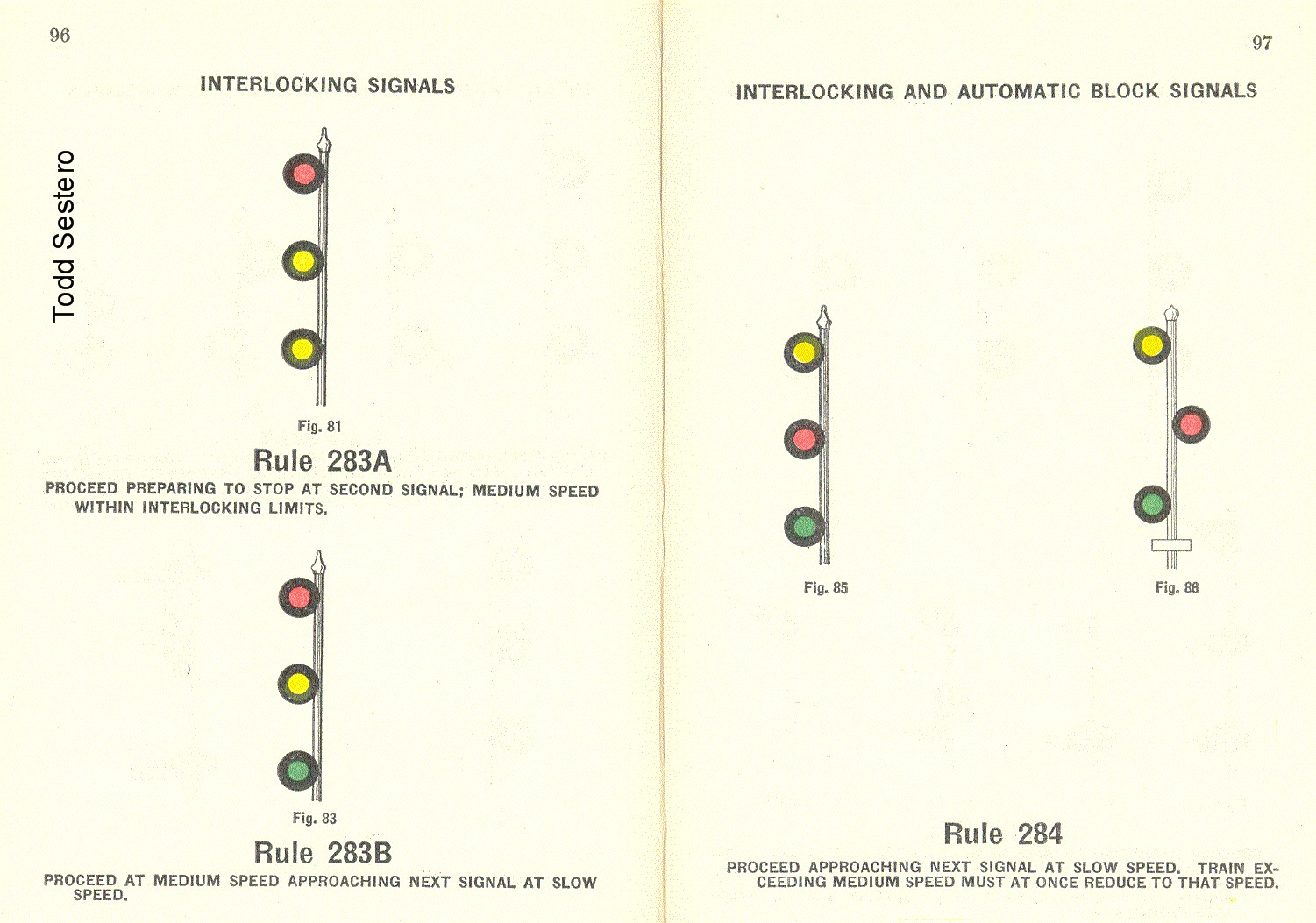 New York Central RR Signal Aspects 1937