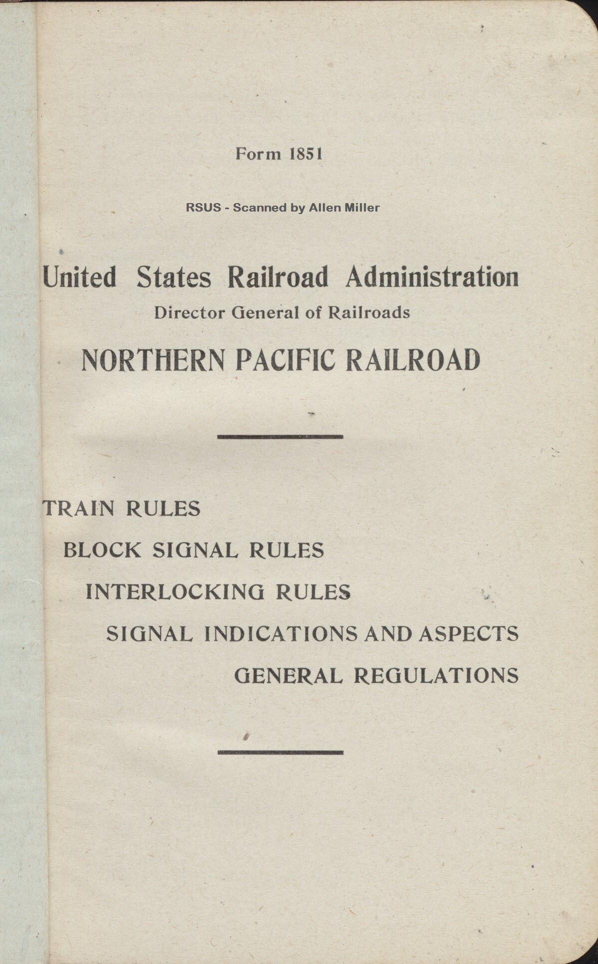 Northern Pacific RR Signal Aspects ~1925