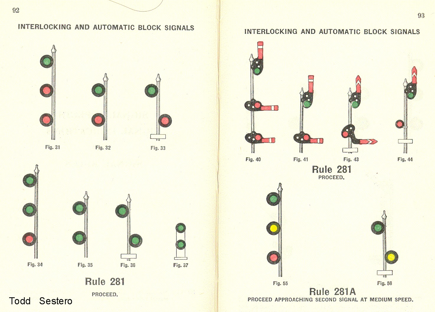 New York Central RR Signal Aspects 1937